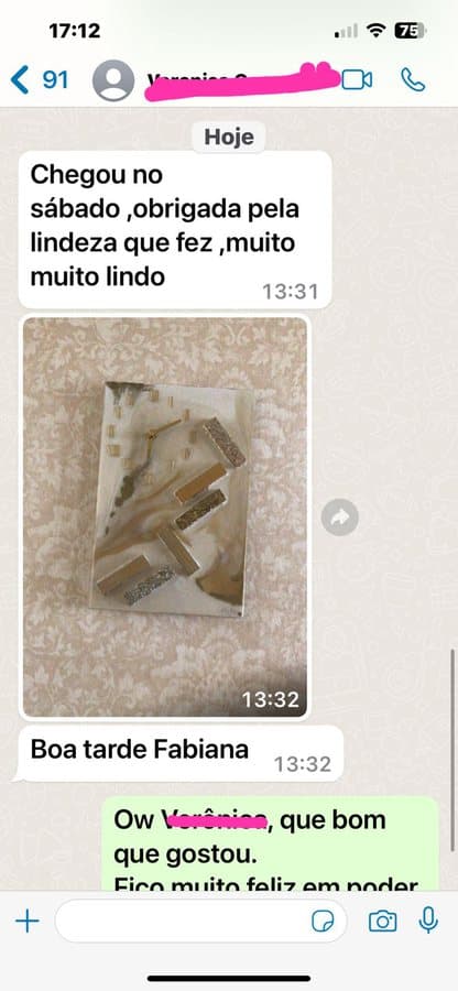 Mensagem real de cliente